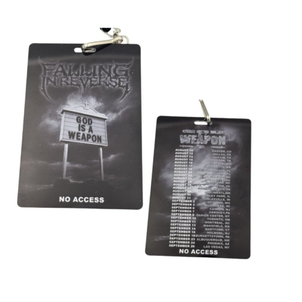 Falling In Reverse God Is A Weapon 2025‎ Official VIP Pass Laminate Lanyard